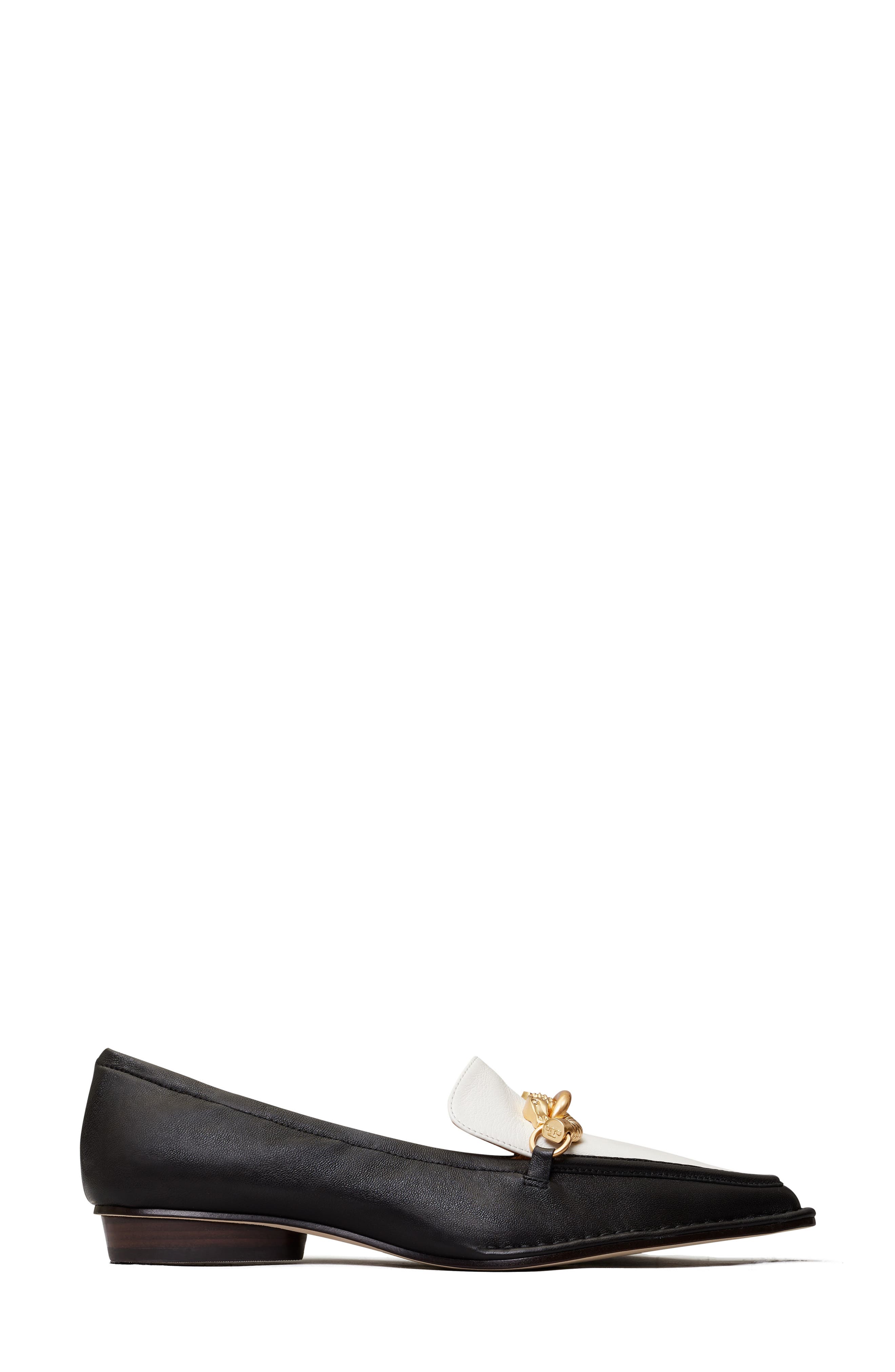 Jessa Pointed Toe Loafer, Alternate, color, NEW IVORY/ PERFECT BLACK
