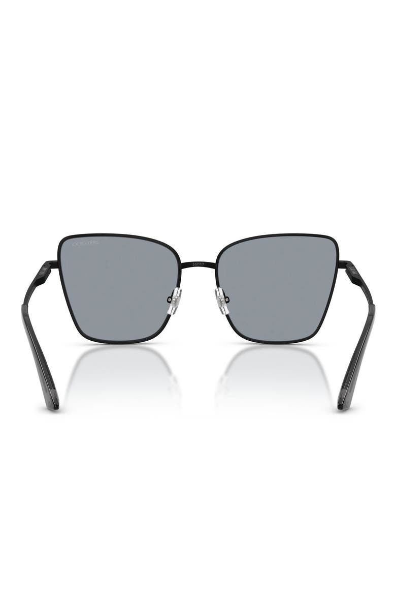 Orli 55mm Square Sunglasses, Alternate, color, MATTE BLACK / GREY GLITTER