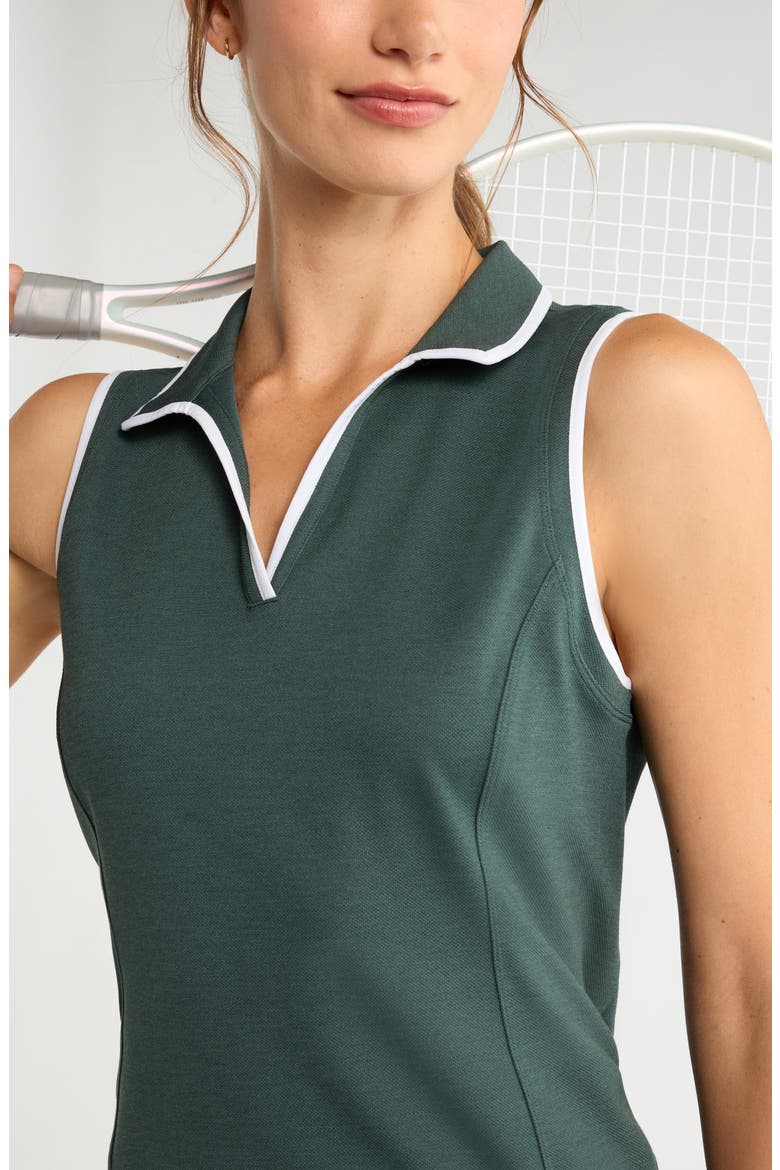 Pace Piqué Knit Polo Tank, Alternate, color, GREEN TIMBER
