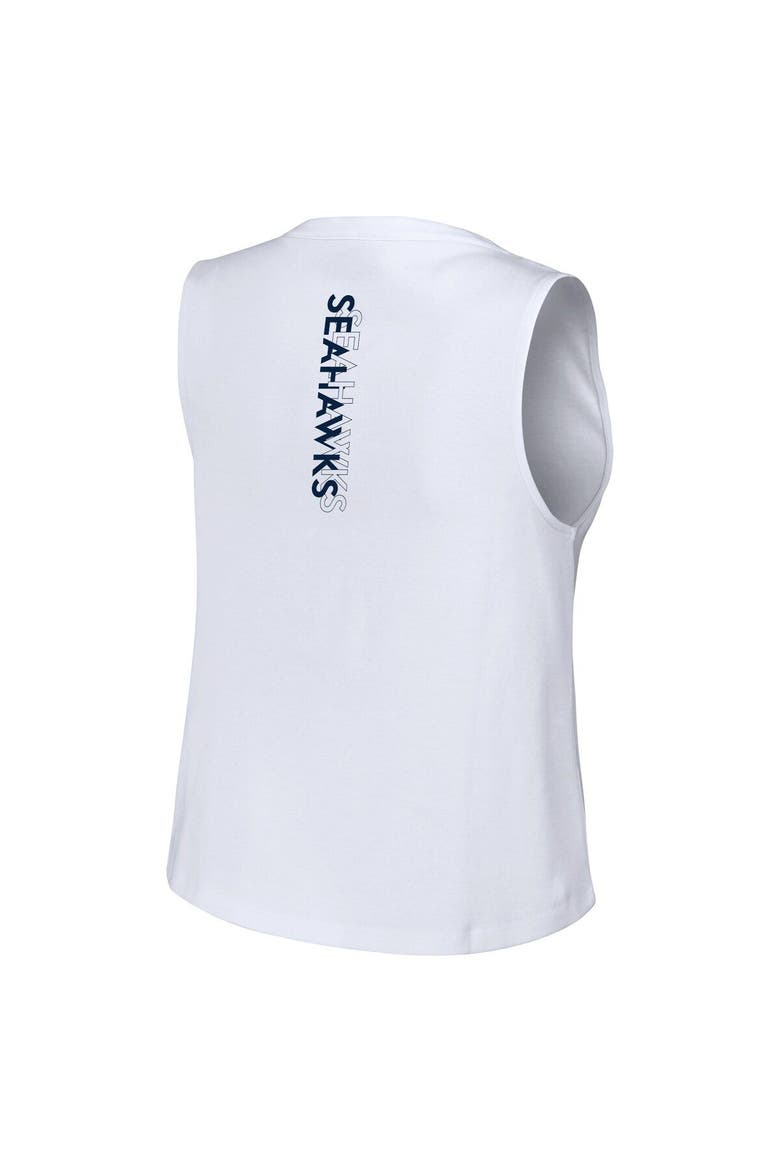 Women's WEAR by Erin Andrews  White Seattle Seahawks Lace-Up Tank Top, Alternate, color, White
