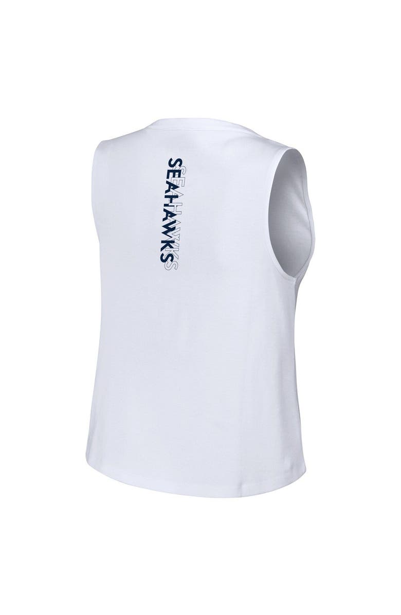 WEAR by Erin Andrews Women's WEAR by Erin Andrews  White Seattle Seahawks Lace-Up Tank Top, Alternate, color, 