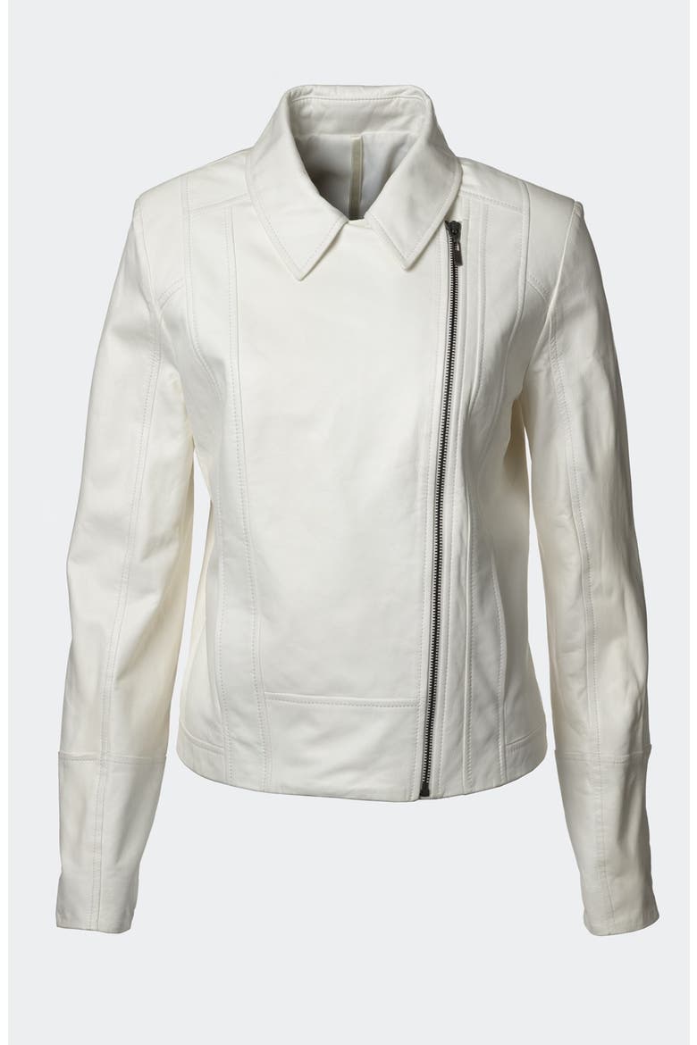 'Beekman' Leather Jacket, Alternate, color, BLACK