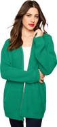 Roaman's Plus Size Waffle Knit Zip-Front Relaxed Hoodie