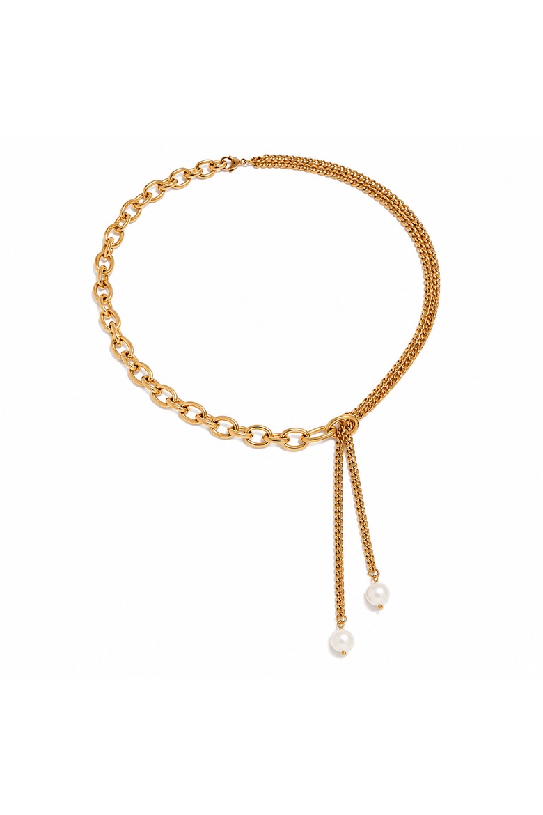 Bailey Pearl Lariat Necklace, Main, color, Gold & White Pearl