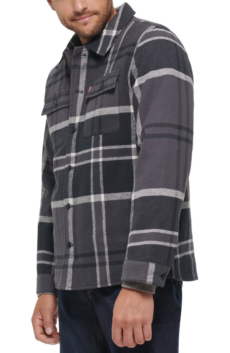 Levi's Quilt Lined Cotton Shacket, Alternate, color, Grey/ Indigo