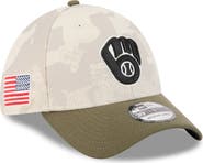 New Era Men's New Era Light Beige/Olive Milwaukee Brewers 2025 Armed Forces Day 39THIRTY Flex Hat