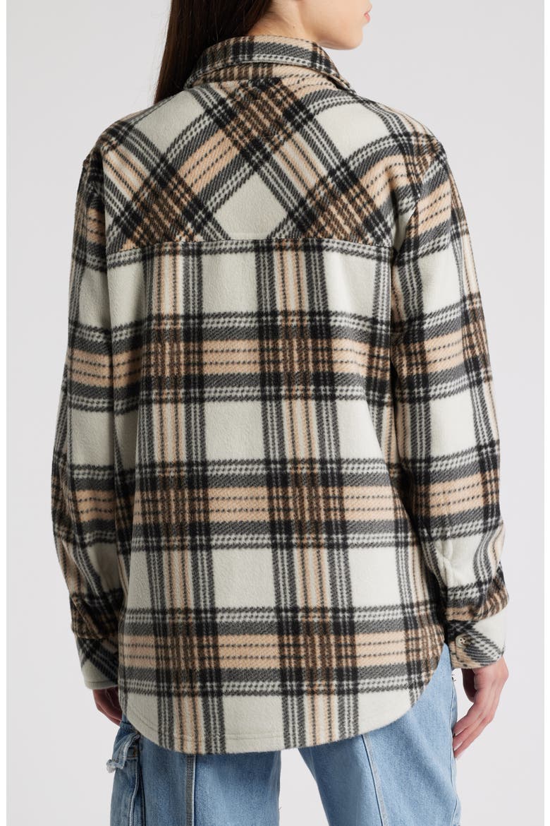 Plaid Polar Fleece Shacket, Alternate, color, BLACK CAMEL