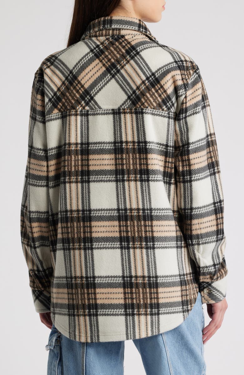 Thread & Supply Plaid Polar Fleece Shacket, Alternate, color, Black Camel