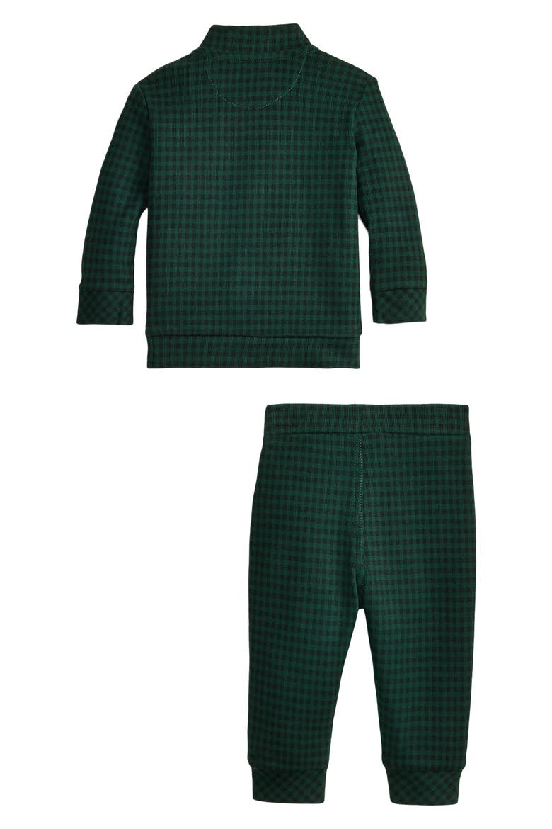 Kids' Plaid Estate-Rib Cotton Pullover & Pants Set, Alternate, color, MICRO HOLIDAY CHECK