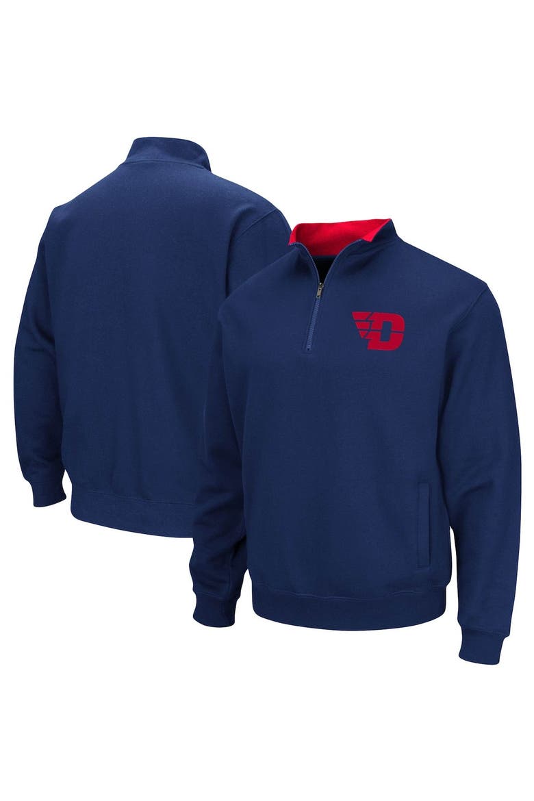 Men's Colosseum Navy Dayton Flyers Tortugas Logo Quarter-Zip Jacket, Main, color, Navy