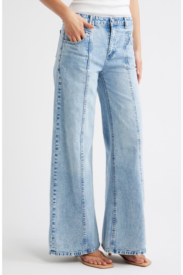 Seam Detail Wide Leg Jeans, Alternate, color, INDIGO