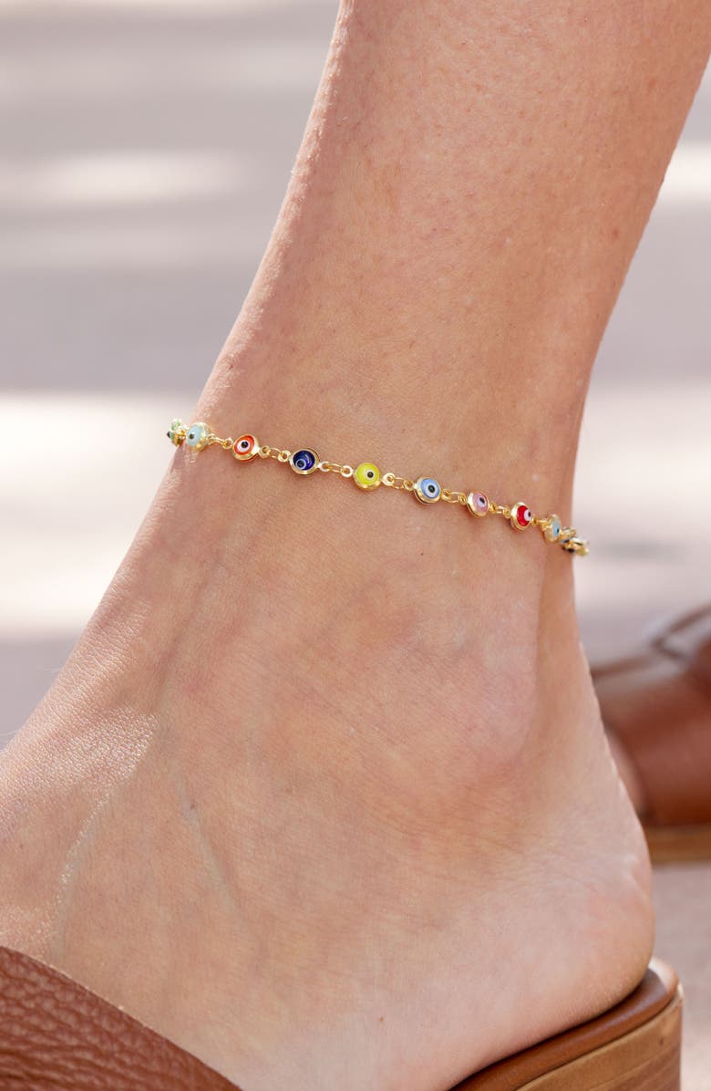 Enamel Evil Eye Chain Anklet