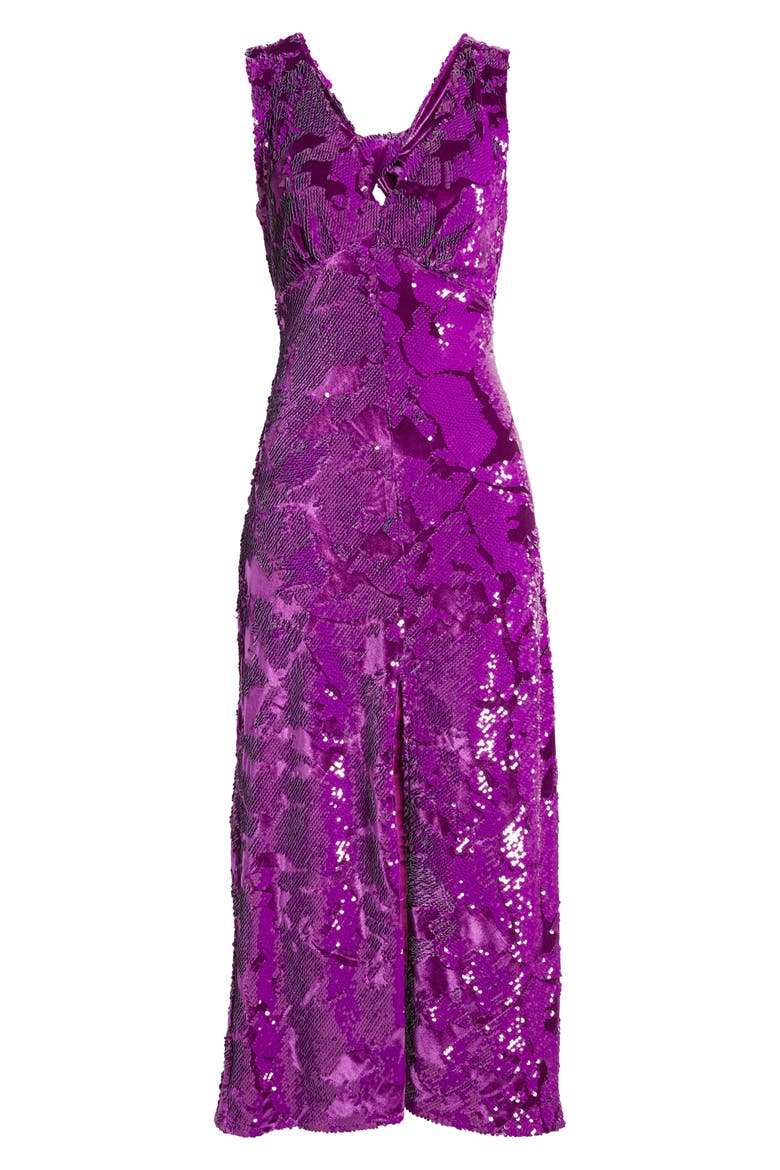 Penny Sleeveless Sequin Cocktail Dress, Alternate, color, PURPLE