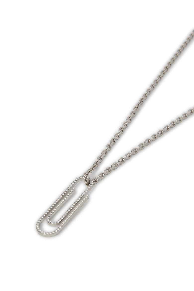 Women's Paperclip Strass  Necklace, Alternate, color, Silver