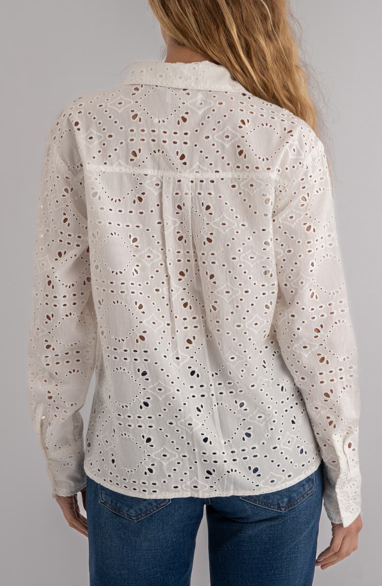 KUT from the Kloth Marissa Eyelet Button-Up Shirt, Alternate, color, White