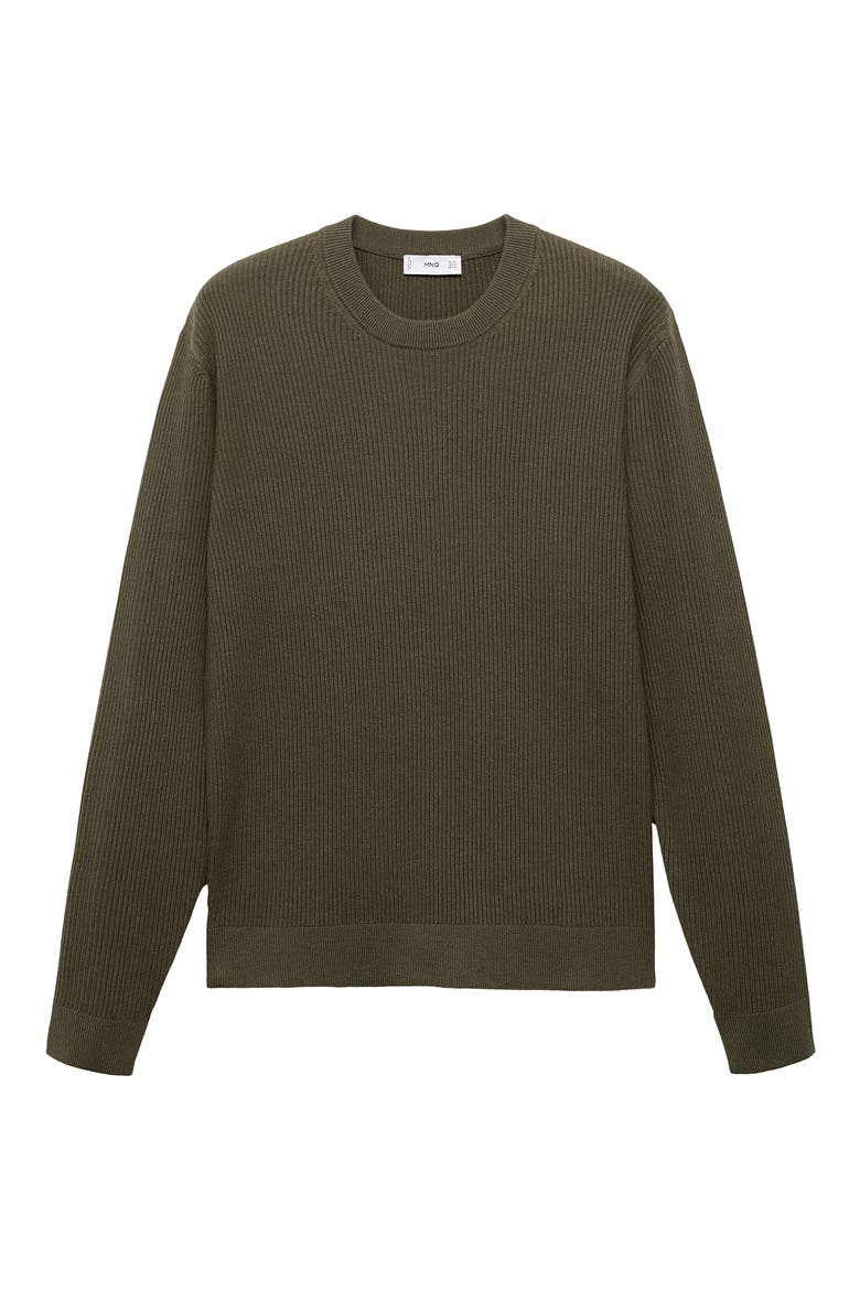 Regular Fit Crewneck Rib Sweater, Alternate, color, OLIVE GREEN
