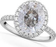 ALLUREZ Oval Salt & Pepper Diamond & Diamond Engagement Ring 14K