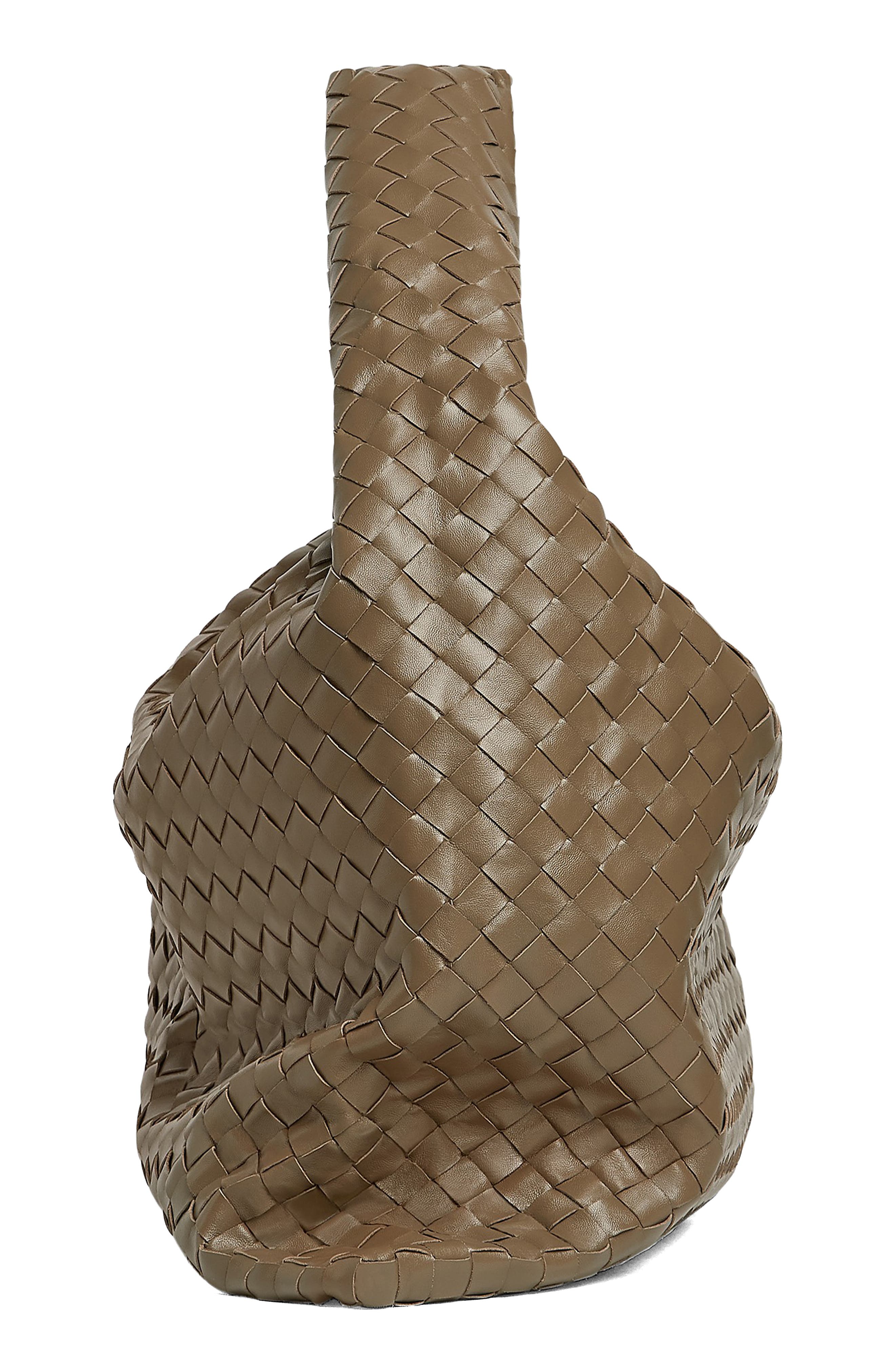 Bottega Veneta Large Hop Intrecciato Leather Hobo Bag, Alternate, color, 2360 Pinecone-M Brass