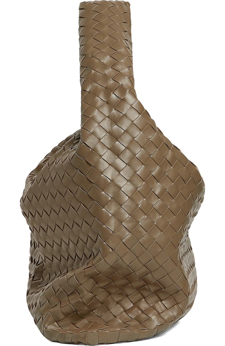 Bottega Veneta Large Hop Intrecciato Leather Hobo Bag, Alternate, color, 2360 Pinecone-M Brass
