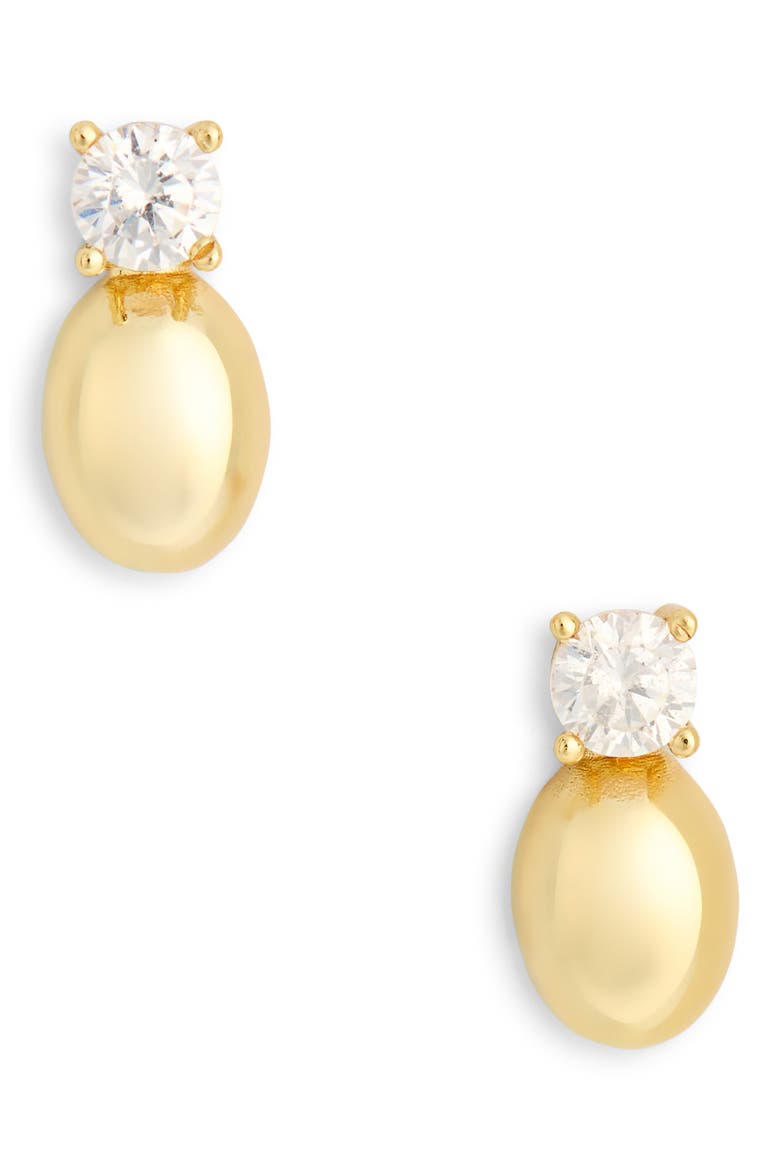 Scarlett CZ Ball Drop Earrings, Main, color, GOLD
