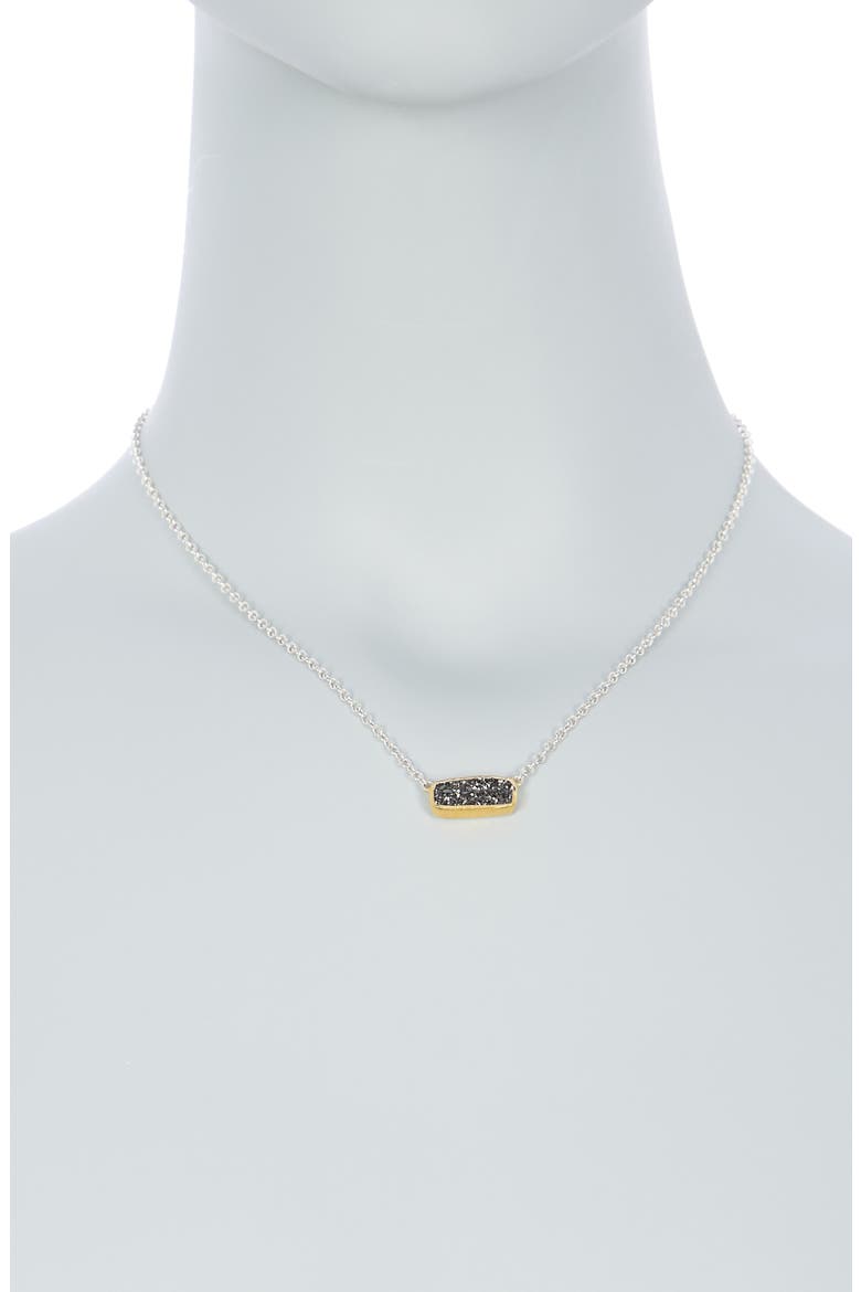 Mystere Druzy Stone Pendant Necklace, Alternate, color, SILVER