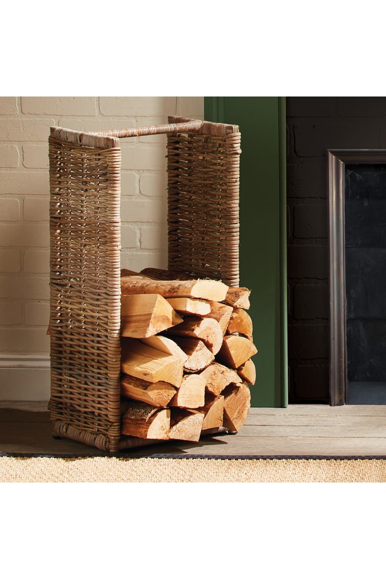 Log Wicker Stand Tall, Alternate, color, Gray