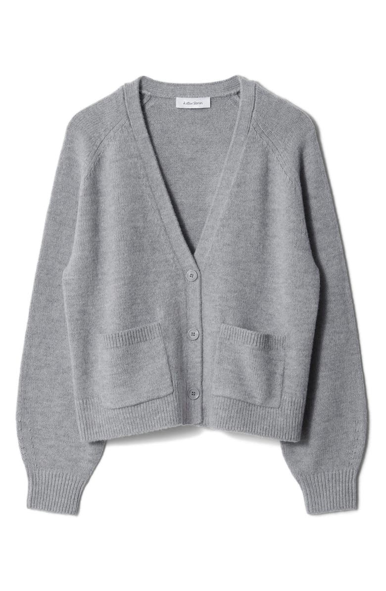 & Other Stories Patch Pocket Wool & Cotton Cardigan, Alternate, color, Grey Medium Dusty