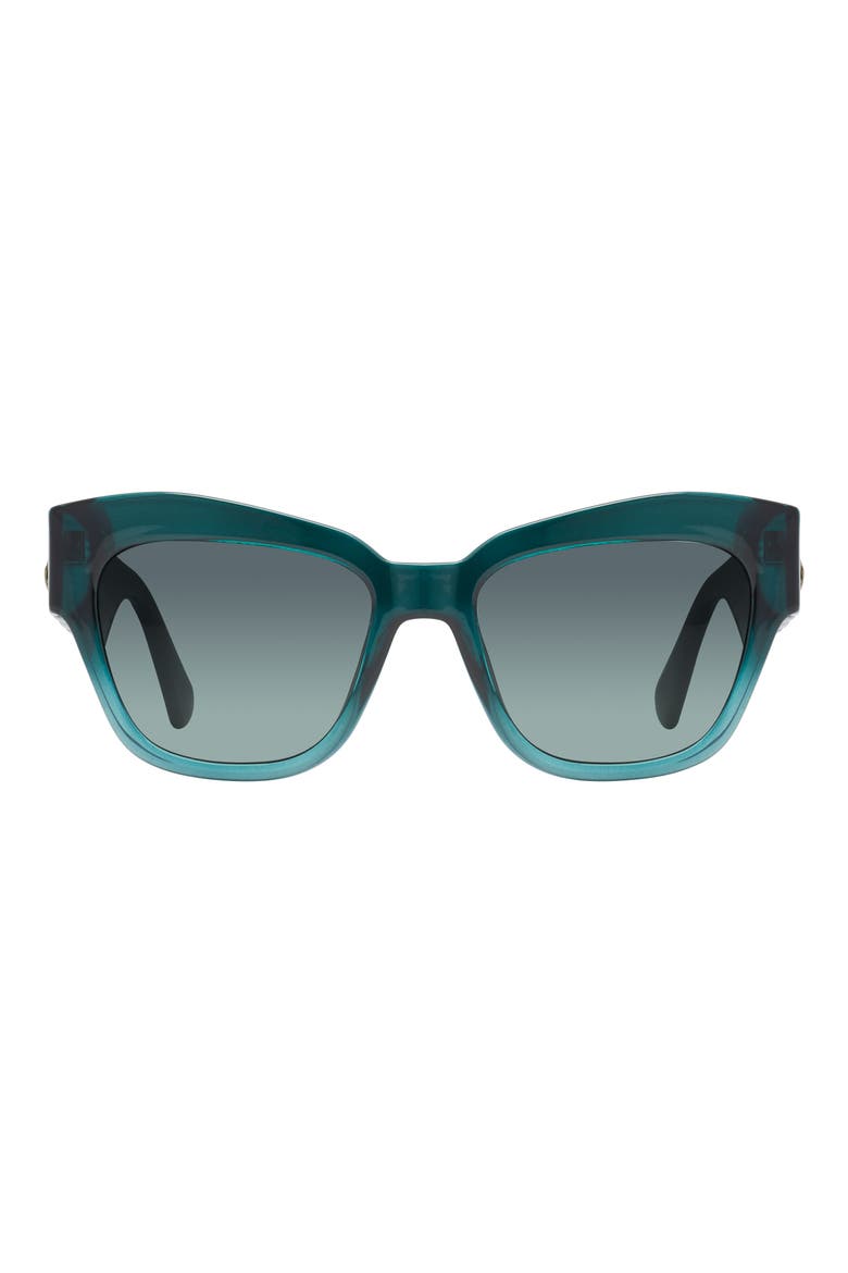 53mm Cat Eye Sunglasses, Main, color, GREEN/ GREEN GRADIENT