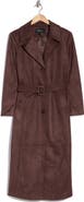 Bernardo Long Faux Suede Belted Jacket