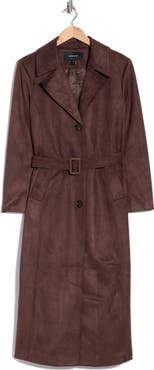 Bernardo Long Faux Suede Belted Jacket