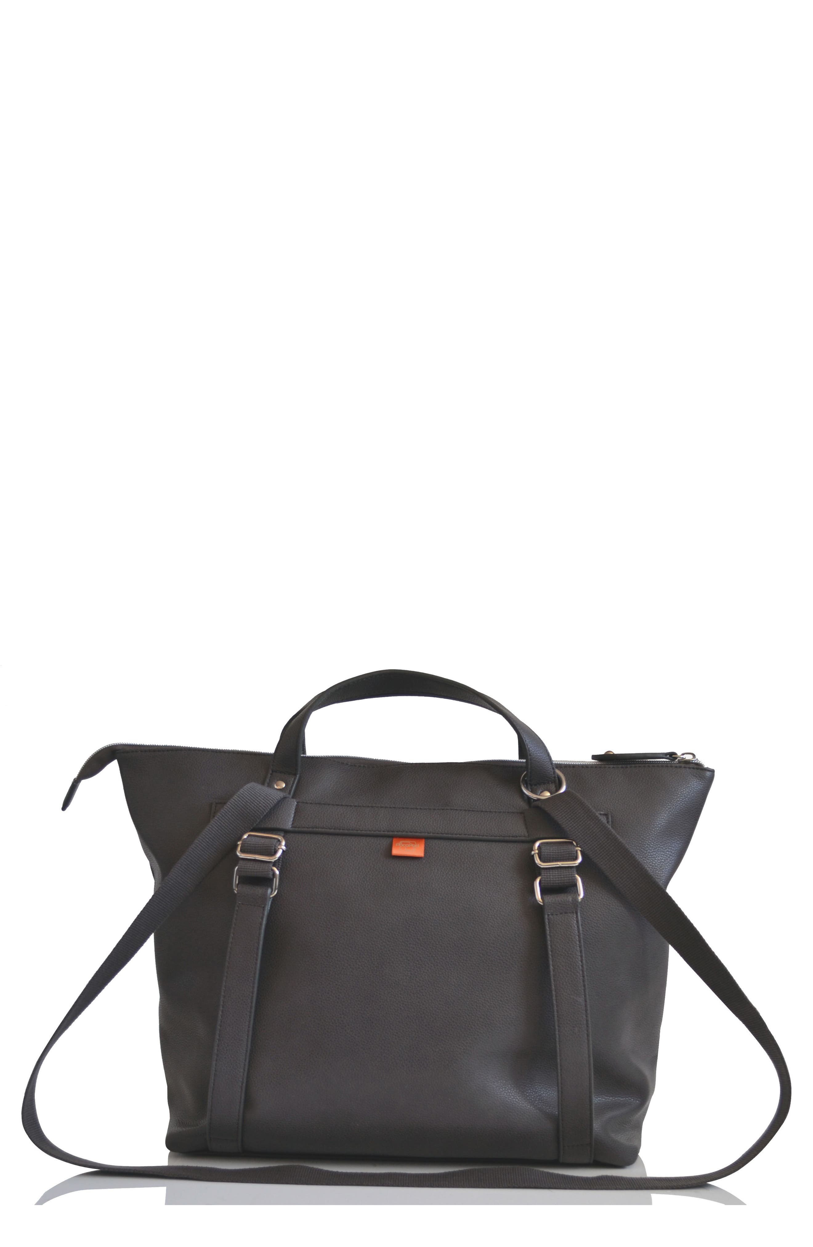 PacaPod Saunton Faux Leather Convertible Diaper Backpack, Main, color, 