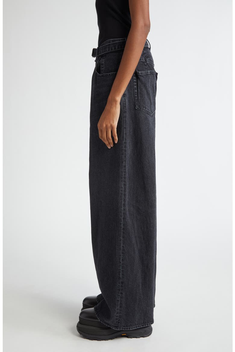 Belted Wide Leg Jeans, Alternate, color, BLACK 001