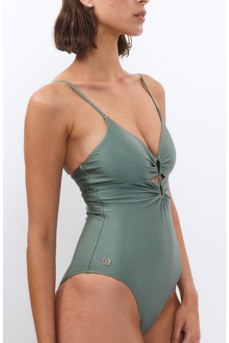 Nyanga Onepiece Swimsuit, Alternate, color, Sage