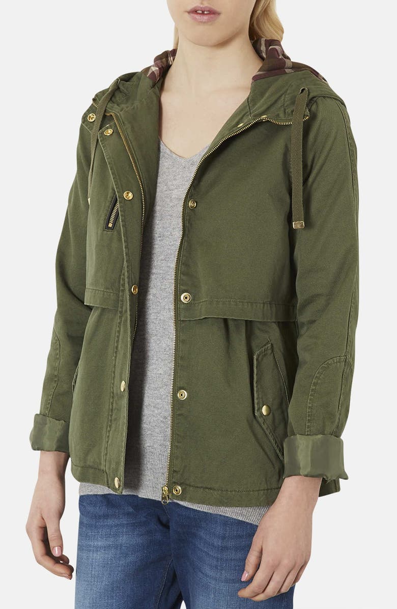 Topshop 'Wilbert' Lightweight Parka, Main, color,