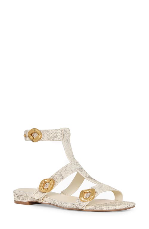 Rebecca Minkoff Snakeskin Embossed Ankle Strap Gladiator Sandal
