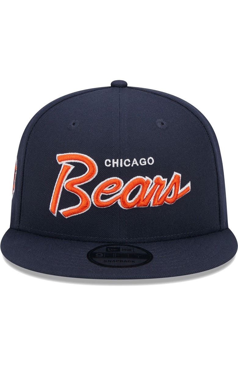 New Era Men's New Era Navy Chicago Bears Main Script 9FIFTY Snapback Hat, Alternate, color,