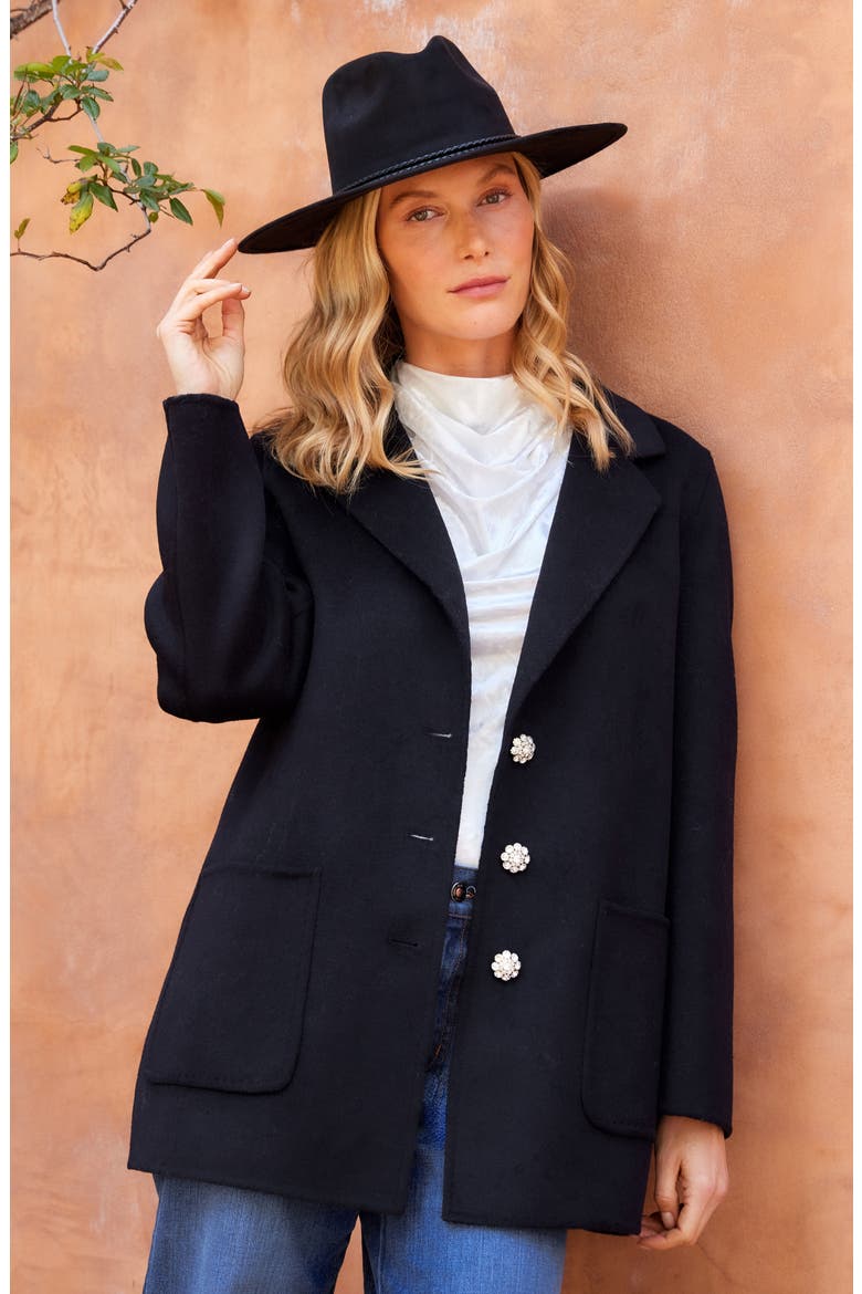 Oversize Brushed Blazer, Alternate, color, BLACK