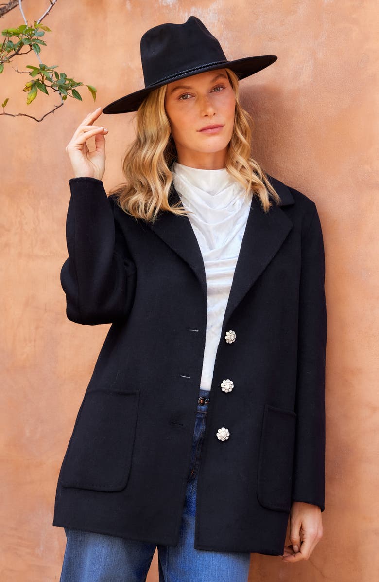 Karen Kane Oversize Brushed Blazer, Alternate, color, Black