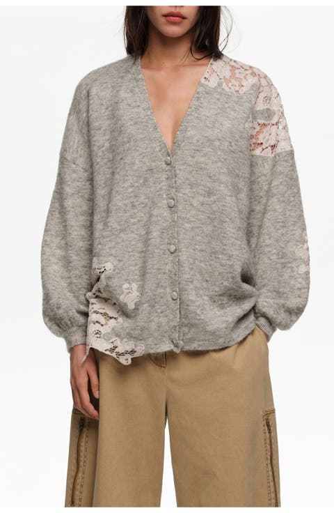 Long Lace Knit Cardigan