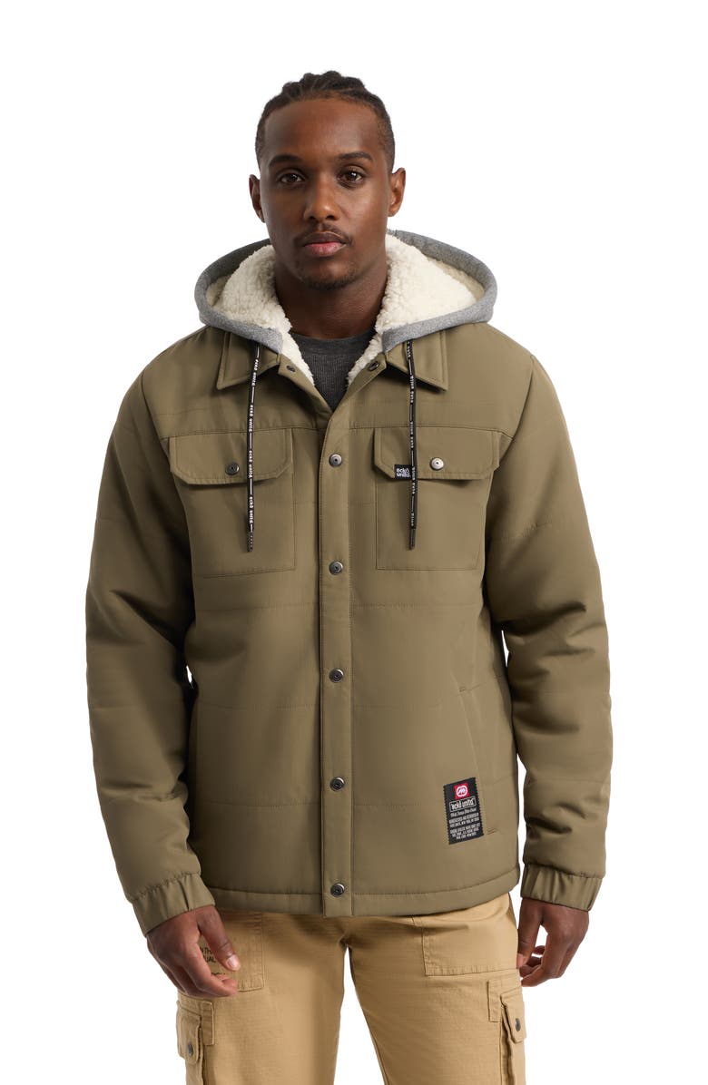 Ecko Unltd. Men's Quietly Standing Out faux shearling Lined Jacket, Main, color, Olive