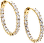 BY ADINA EDEN CZ Cushion Cut In & Out Hoop Earring