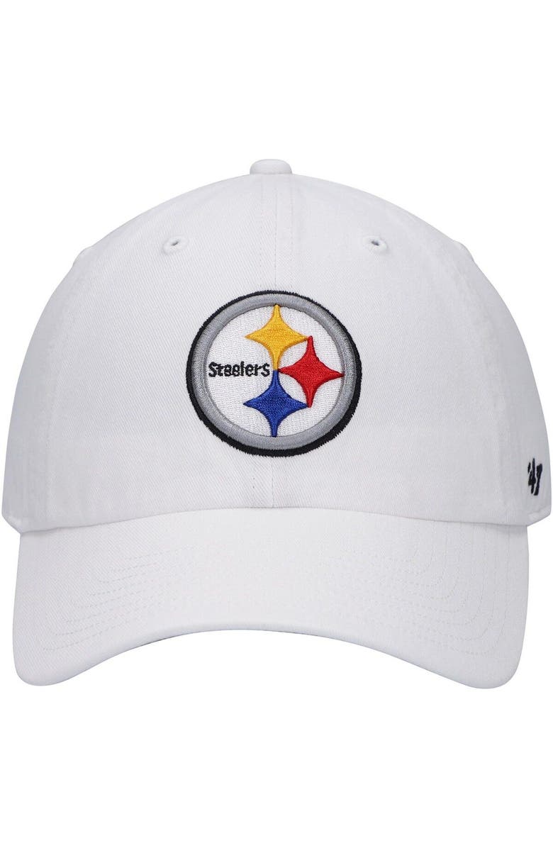 '47 Men's '47 White Pittsburgh Steelers Logo Clean Up Adjustable Hat, Alternate, color, White