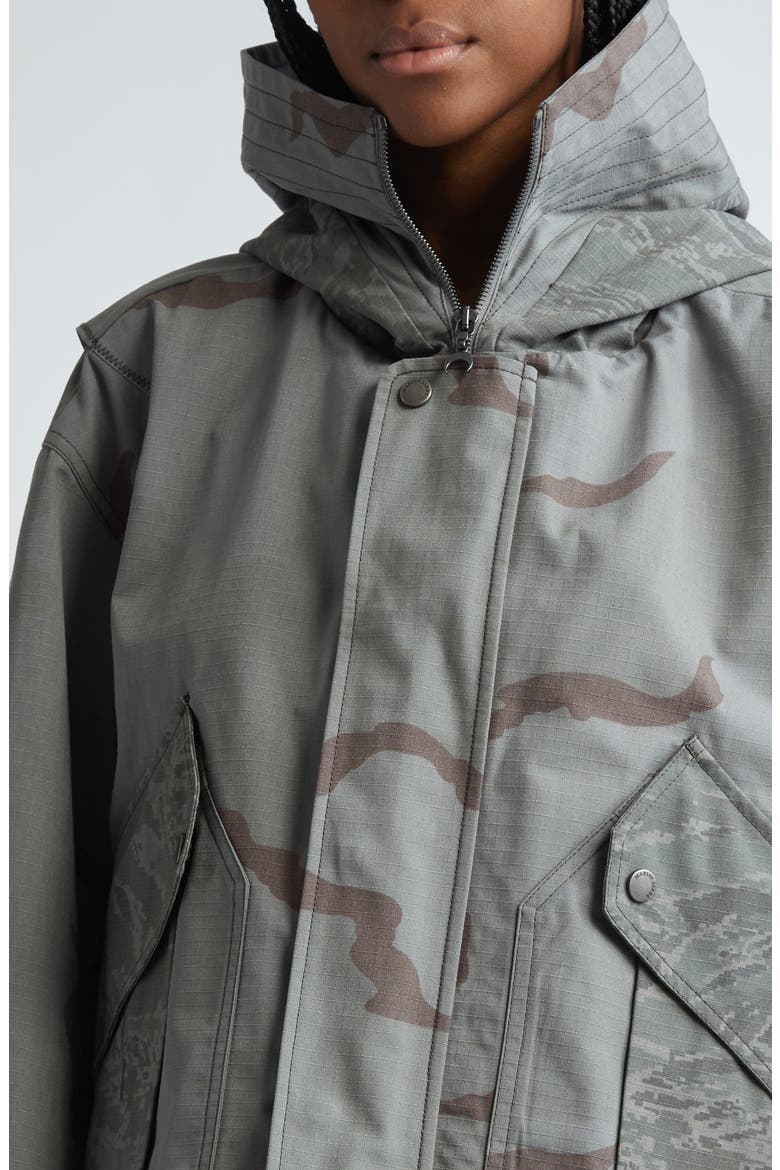 Camo Ripstop Bomber Jacket, Alternate, color, DARK GREY