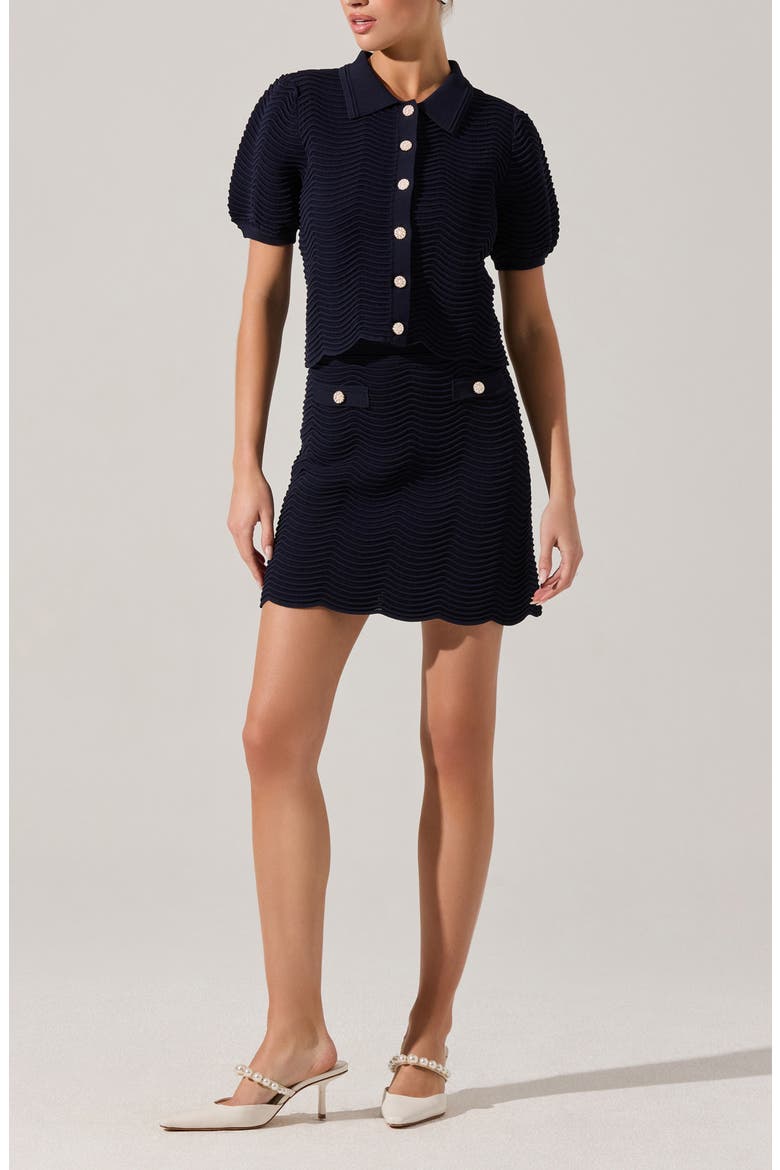 Perrine Pointelle Sweater Skirt, Alternate, color, NAVY