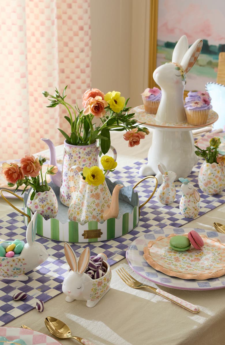 MACKENZIE CHILDS Posie Patch Rabbit Salt & Pepper Shaker Set, Alternate, color, White