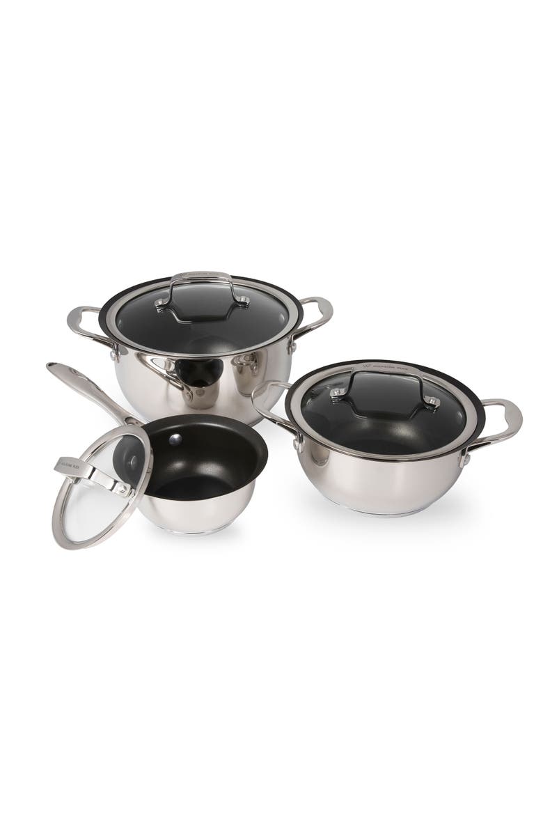 Wolfgang Puck 6 Piece Stainless Steel Pots and Pan Set, Main, color, Stainless Steel