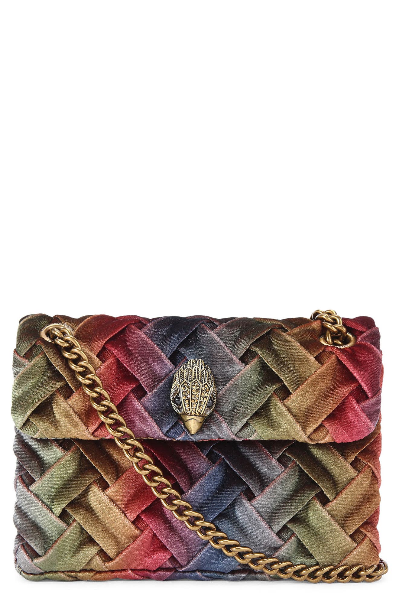 Kurt Geiger London Mini Kensington Convertible Velvet Crossbody Bag, Main, color, 