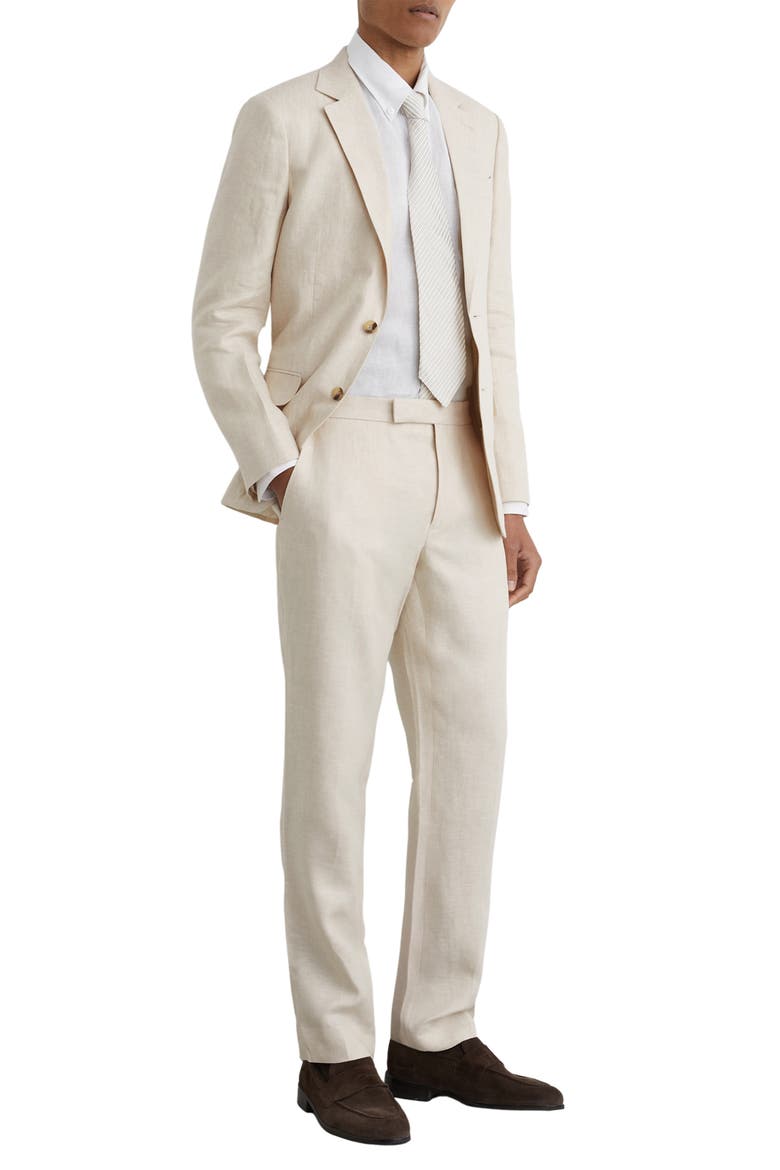 Atlantic Tailored Fit Linen Pants, Alternate, color, STONE