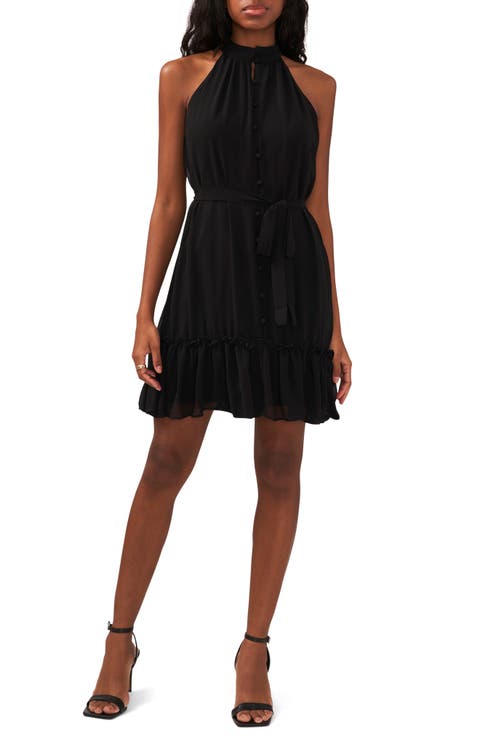 Halter Neck Belted Minidress