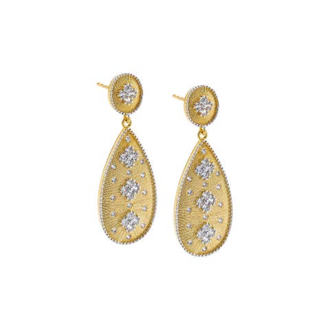 Two Tone Pear Drop Earring